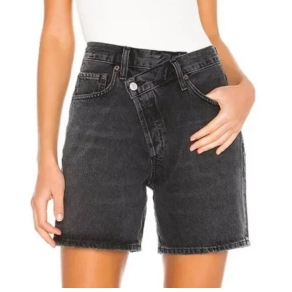 AGOLDE Black High-Rise Jean Shorts